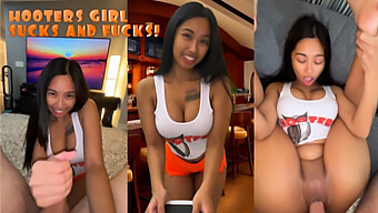 ¡vista En Primera Persona De Una Traviesa Camarera De Filipino Hooters!