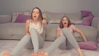 Twin Sister Enjoys Self-Pleasure And Orgasms