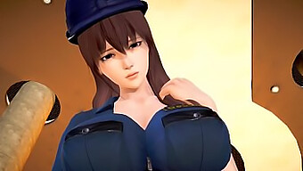 Pegawai Polis Remaja Menjadi Intim Di Atas Kerja Dalam Hentai 3d