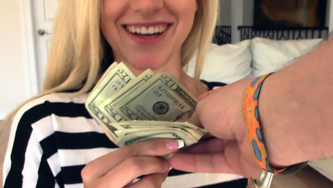 Petite Blonde Teen Receives Cash For Intimate Encounter With Unknown Man In Close-Up Pov